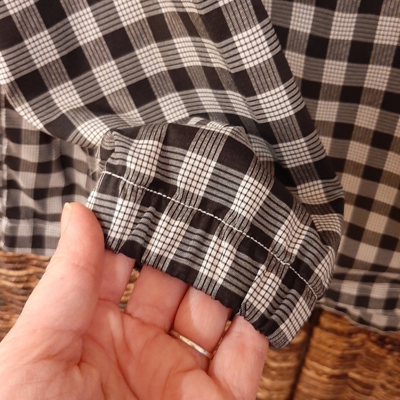 Kavu Jacket Black and White Plaid Half Zip Hooded Pullover Lightweight Large - Picture 4 of 8